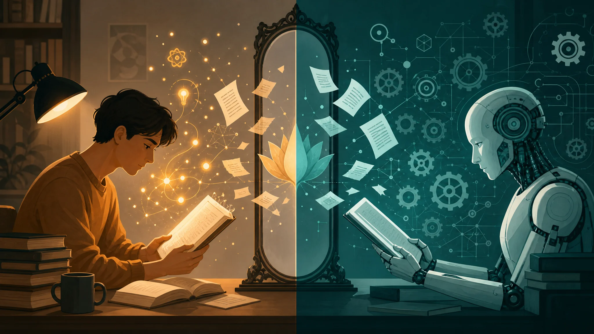 人学AI和AI学知识：两种学习的有趣对照